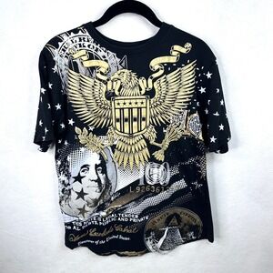 Contender Graphic‎ T-Shirt Mens Medium Black Money Eagle Stars MCMLXXXVIII